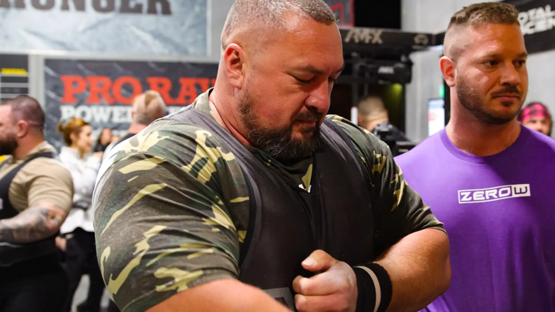 ZeroW powerlifting coach with an athlete on competition day